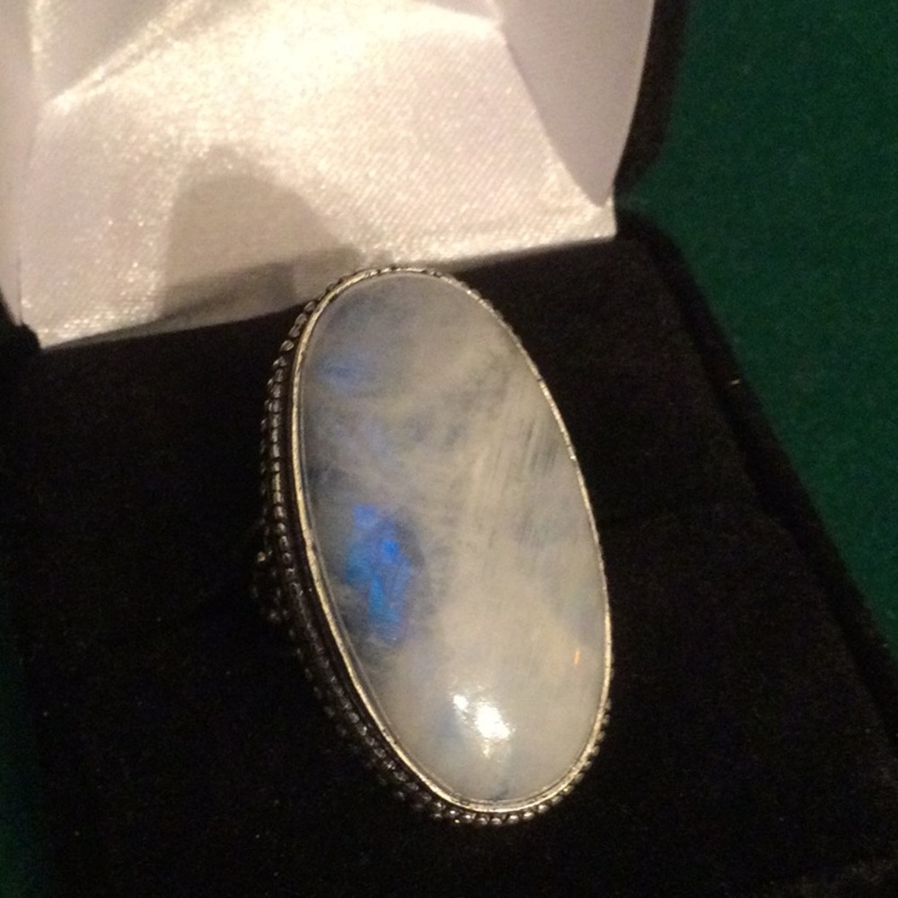 Big Blue Moonstone Ring